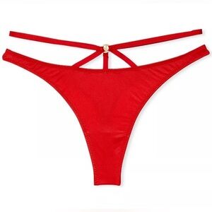 New Victoria’s Secret Very Sexy Red Satin Strappy Panty Medium